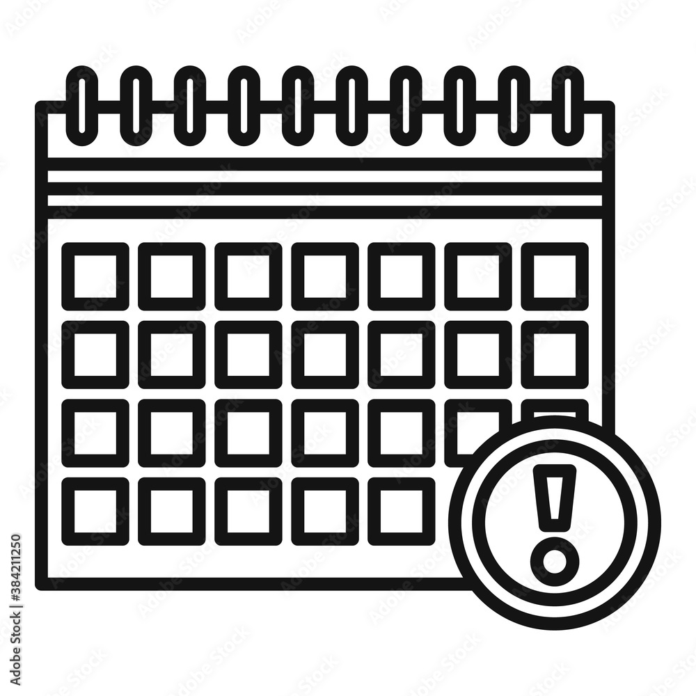 Poster deadline calendar alert icon. outline deadline calendar alert vector icon for web design isolated on