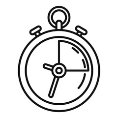 Deadline stopwatch icon. Outline deadline stopwatch vector icon for web design isolated on white background