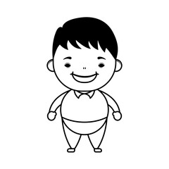 happy little boy avatar character line style