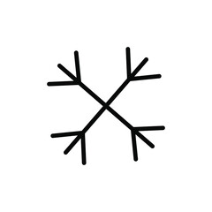 Snowflake vector icon on white background.
