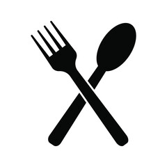 Fork spoon icon vector sign isolated on white background illustration for graphic and web design.