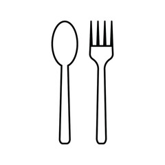 Fork spoon icon vector sign isolated on white background illustration for graphic and web design.