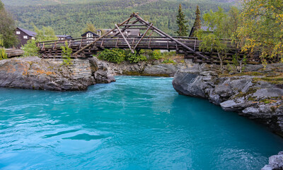 Fototapeta premium Bridge over the river in Lom