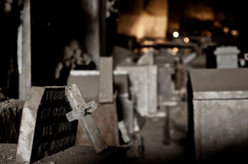 gravestones in an ancient cemetery