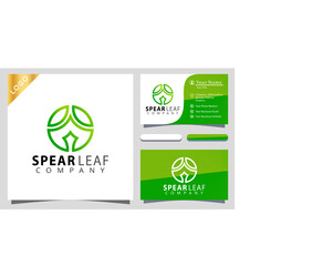 Spear Leaf Nature logo design inspiraton, business card