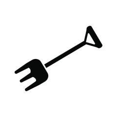 Gardening Pitchfork, Garden Fork. Flat Vector Icon illustration. Simple black symbol on white background. eps 10