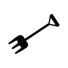 Gardening Pitchfork, Garden Fork. Flat Vector Icon illustration. Simple black symbol on white background. eps 10