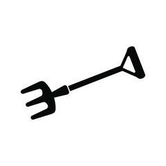 Gardening Pitchfork, Garden Fork. Flat Vector Icon illustration. Simple black symbol on white background. eps 10