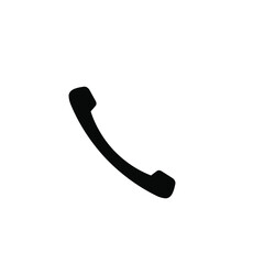 Handset related vector glyph icon. Isolated on white background