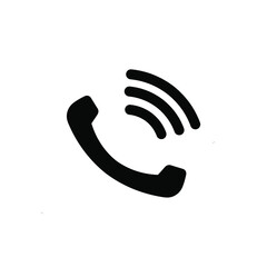 Handset related vector glyph icon. Isolated on white background