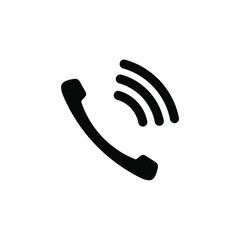 Handset related vector glyph icon. Isolated on white background