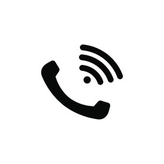 Handset related vector glyph icon. Isolated on white background