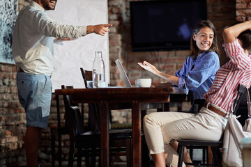 Young couple solved an unpleasant situation with a waitress