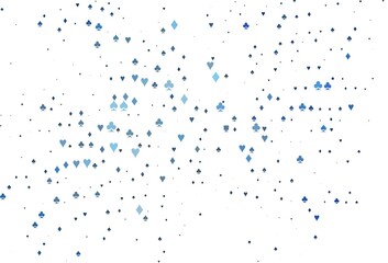 Light BLUE vector background with cards signs.