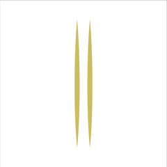 Wooden toothpicks, Chinese food. An isolated vector skewer with a white background.