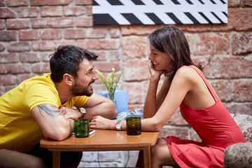A young couple in lovely moments