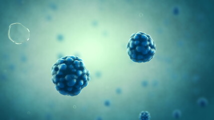 Bacteria Cells Macro Realistic illustration. 3D realistic rendering