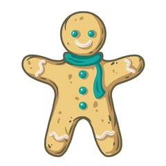 Christmas gingerbread man for the new year holiday