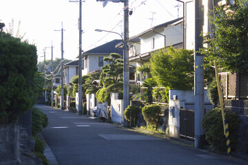 Obraz premium 朝日のあたる住宅街