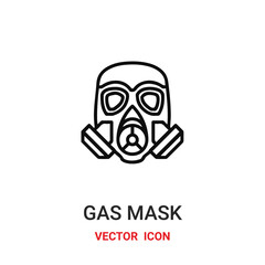 Gas mask vector icon . Modern, simple flat vector illustration for website or mobile app.Respirator symbol, logo illustration. Pixel perfect vector graphics