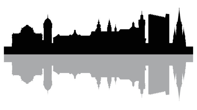 Skyline Chemnitz &ndash; Umriss der Stadt als Vektor Grafik