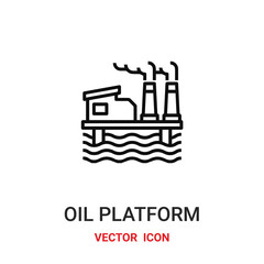 oil platform icon vector symbol. oil platform symbol icon vector for your design. Modern outline icon for your website and mobile app design.