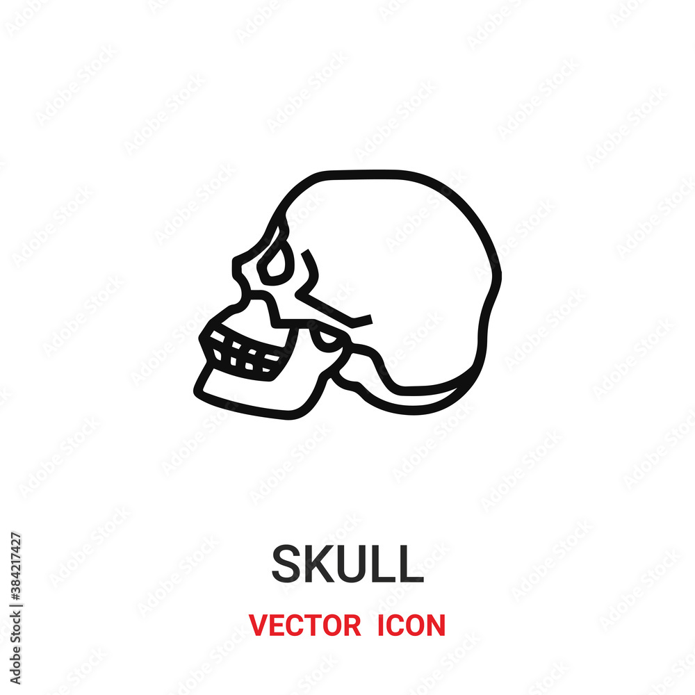 Poster skull icon vector symbol. skull symbol icon vector for your design. modern outline icon for your web