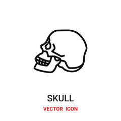 skull icon vector symbol. skull symbol icon vector for your design. Modern outline icon for your website and mobile app design.