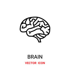 Brain vector icon. Modern, simple flat vector illustration for website or mobile app.Brainstorm symbol, logo illustration. Pixel perfect vector graphics