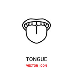 Tongue vector icon . Modern, simple flat vector illustration for website or mobile app.Mouth and teeth symbol, logo illustration. Pixel perfect vector graphics