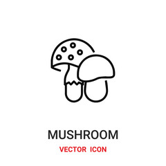 Mashroom vector icon. Modern, simple flat vector illustration for website or mobile app.Vegetable symbol, logo illustration. Pixel perfect vector graphics