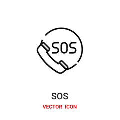 Sos vector icon . Modern, simple flat vector illustration for website or mobile app. Emergency call or call center symbol, logo illustration. Pixel perfect vector graphics	
