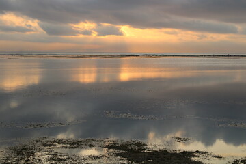 sunset over the river
