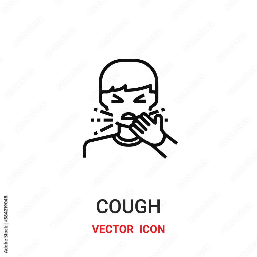 Poster cough icon vector symbol. cough symbol icon vector for your design. modern outline icon for your web