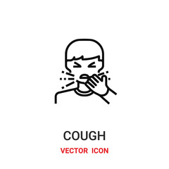 cough icon vector symbol. cough symbol icon vector for your design. Modern outline icon for your website and mobile app design.