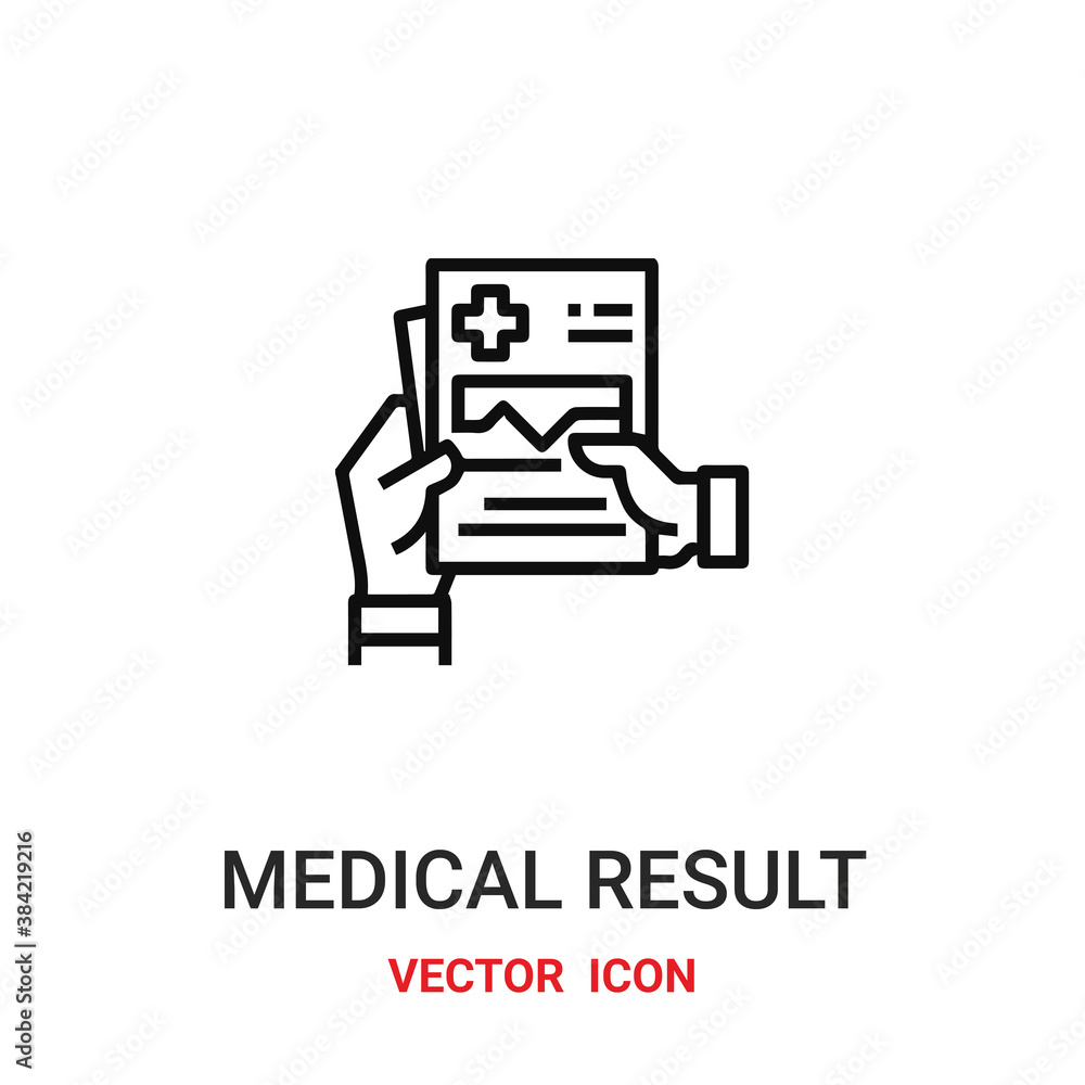 Poster medical result icon vector symbol. medical result symbol icon vector for your design. modern outline