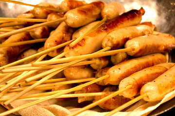 炒めたウィンナーソーセージ