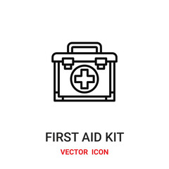 first aid kit icon vector symbol. first aid kit symbol icon vector for your design. Modern outline icon for your website and mobile app design.