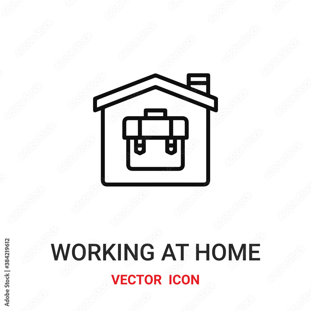 Poster working at home icon vector symbol. working at home symbol icon vector for your design. modern outli