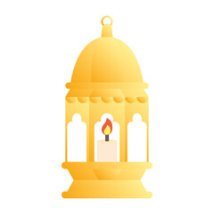 golden lamp and candle decoration