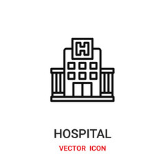 Fototapeta premium Hospital vector icon . Modern, simple flat vector illustration for website or mobile app.Hospital building symbol, logo illustration. Pixel perfect vector graphics