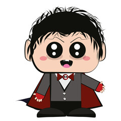 Cartoon of a vampire kawaii. Vampire halloween costume - Vector