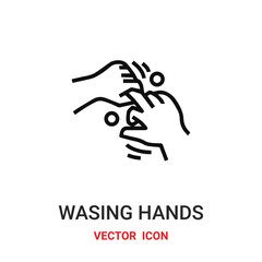 hand washing icon vector symbol. hand washing symbol icon vector for your design. Modern outline icon for your website and mobile app design.