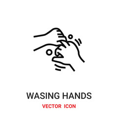 Hand washing vector icon. Modern, simple flat vector illustration for website or mobile app.Washin hand symbol, logo illustration. Pixel perfect vector graphics