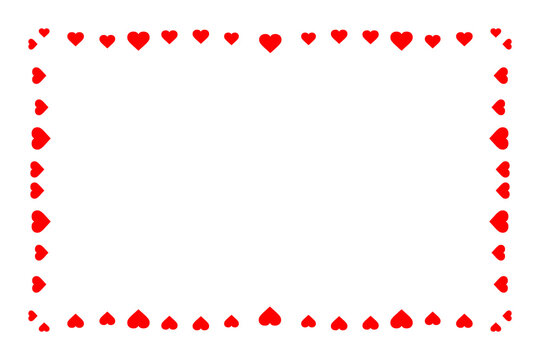 red hearts picture frame on white background,vector illustration
