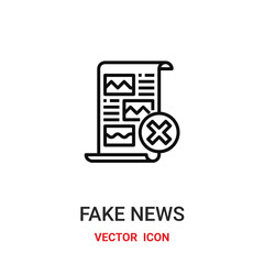 fake news icon vector symbol. fake news symbol icon vector for your design. Modern outline icon for your website and mobile app design.