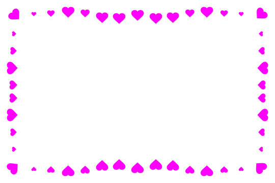 pink hearts picture frame on white background,vector illustration