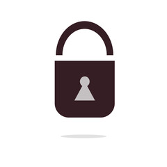 Padlock. Security or access restriction icon. Isolated element on a white background. Vector.