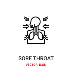 Sore throat vector icon. Modern, simple flat vector illustration for website or mobile app.Cough symbol, logo illustration. Pixel perfect vector graphics	
