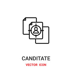 canditate icon vector symbol. canditate symbol icon vector for your design. Modern outline icon for your website and mobile app design.